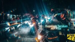 Pimpin Pengawalan Naik R2, Kapolsek Tarokan Pastikan Jalur Kepulangan Pesilat Kondusif